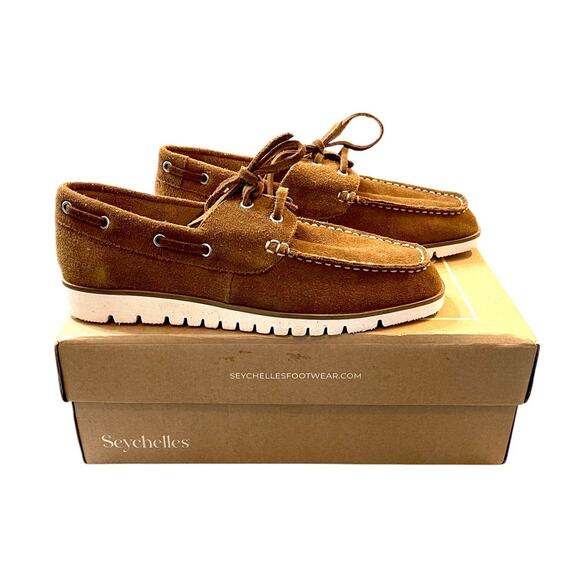 Seychelles Kipper Suede Boat Shoe in Tan Size 8 New in Box - Picture 7 of 11